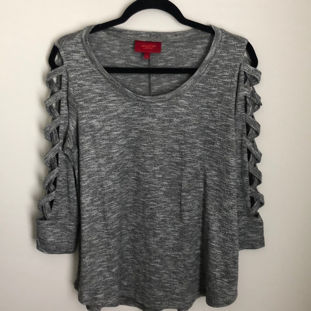 Jennifer Lopez Strap Sleeve Top